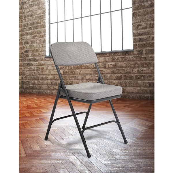 National Public Seating Padded Folding Chair - Charcoal Grey - 2-Pack
