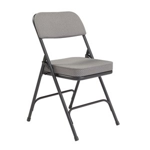 National Public Seating Padded Folding Chair - Charcoal Grey - 2-Pack