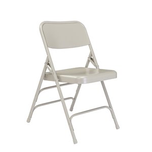 National Public Seating Triple Brace All-Steel Folding Chair - Grey - 4-Pack