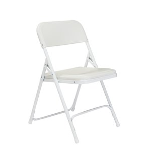 National Public Seating Lightweight Folding Chair - Bright White - 4-Pack