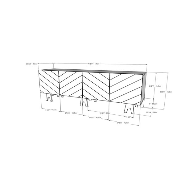 Nexera 119274 Runway TV Stand - 72-inch - Black and Birch Plywood
