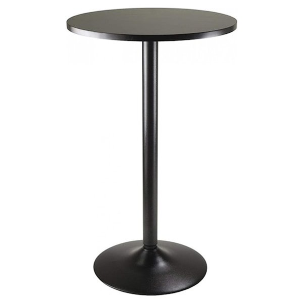 Table de salle à manger ronde Obsidian de Nicer Interior, 24 po x 24 po, noir