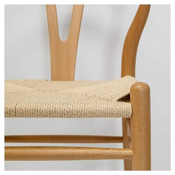 Nicer Interior Replica Hans Wegner Wishbone Dining Side Chair - Natural/Beige - Set of 2