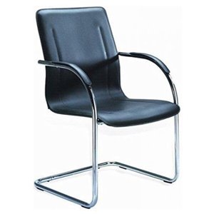 Nicer Interior Cantilever Stackable Reception Chair - Black- 2-Piece