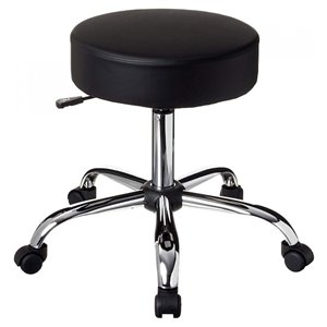 Tabouret roulant Caressoft de Nicer Interior avec hauteur ajustable, noir