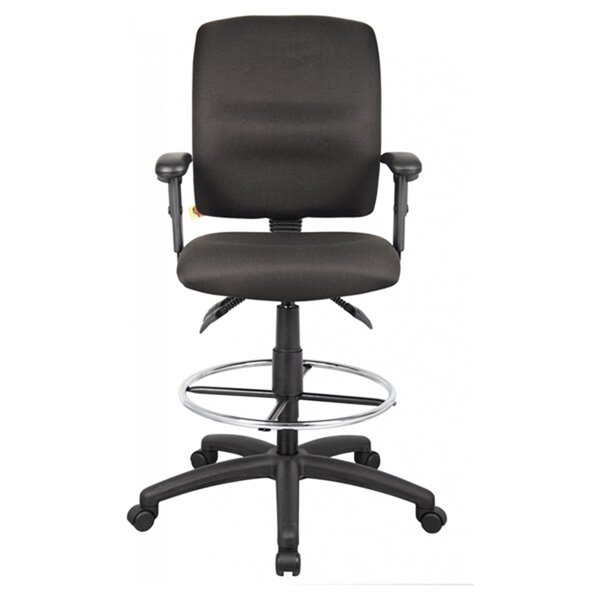 Nicer Interior Multi-Function Ergonomic Drafting Chair - Adjustable Arms - Black Fabric