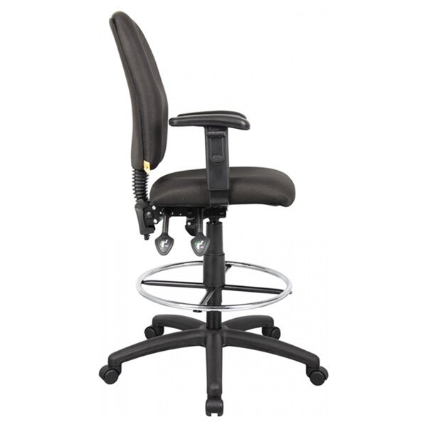 Nicer Interior Multi-Function Ergonomic Drafting Chair - Adjustable Arms - Black Fabric