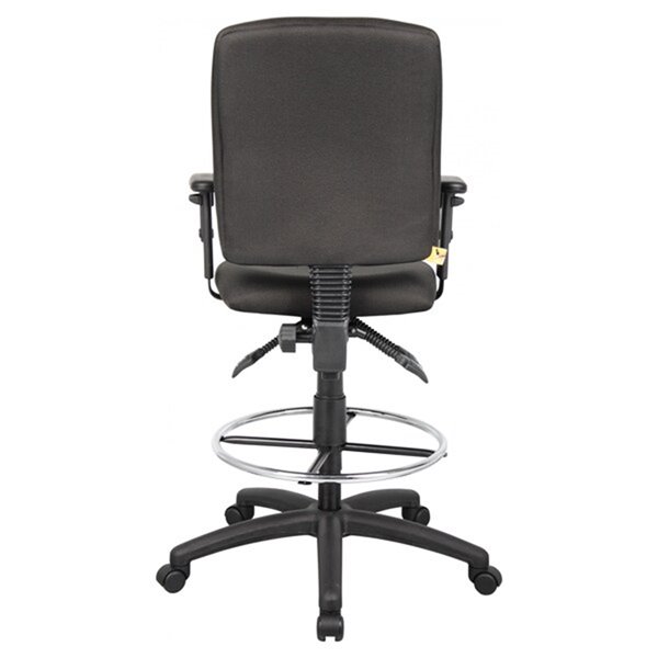 Nicer Interior Multi-Function Ergonomic Drafting Chair - Adjustable Arms - Black Fabric