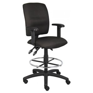 Nicer Interior Multi-Function Ergonomic Drafting Chair - Adjustable Arms - Black Fabric