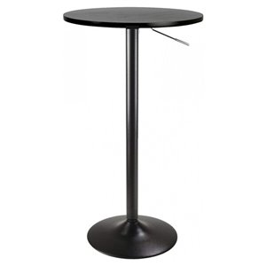 Nicer Interior Extending Round Bar Table - 24-in x 24-in - Black