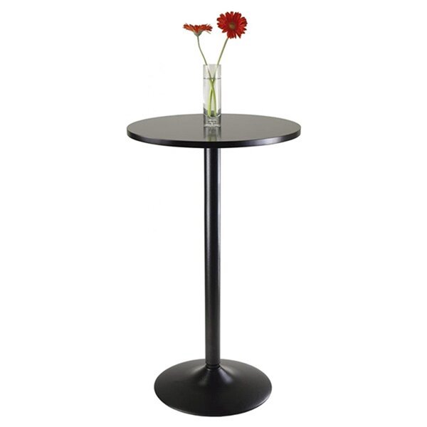 Nicer Interior Obsidian Round Bar Table - 28-in x 28-in - Black