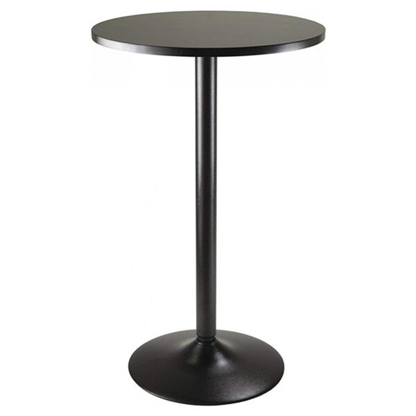 Nicer Interior Obsidian Round Bar Table - 28-in x 28-in - Black