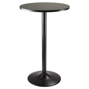 Nicer Interior Obsidian Round Bar Table - 28-in x 28-in - Black