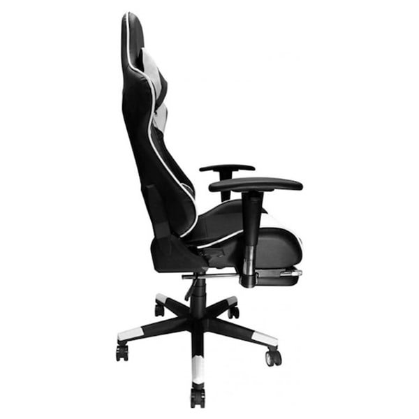 Fauteuil de jeux inclinable par Nicer Interior avec repose tête, noir et blanc