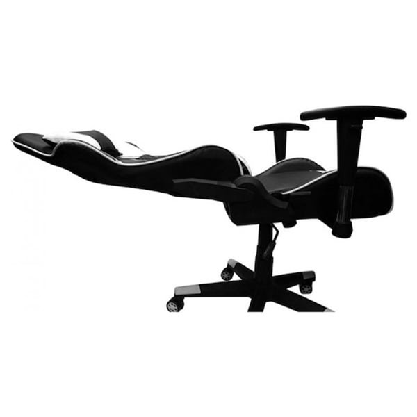 Fauteuil de jeux inclinable par Nicer Interior avec repose tête, noir et blanc