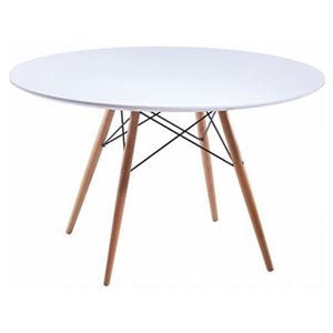 Nicer Interior Elegant Round Dining Table - 40-in x 40-in - Natural/White