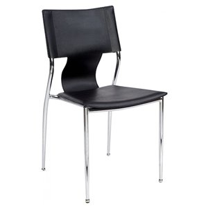 Nicer Interior Dining Side Chair - Black/Chrome - Set of 4