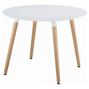 Table de salle à manger ronde Eames par Nicer Interior 32 po bois naturel et blanc