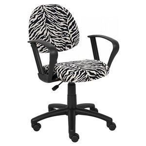 Nicer Interior Perfect Posture Desk Chair with Arms - Zebra Pattern