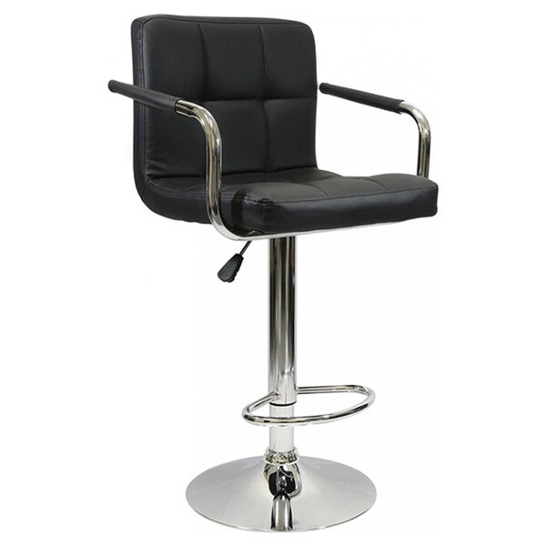 Nicer Interior Hexagrid Adjustable Swivel Bar Stool with Arms - Black