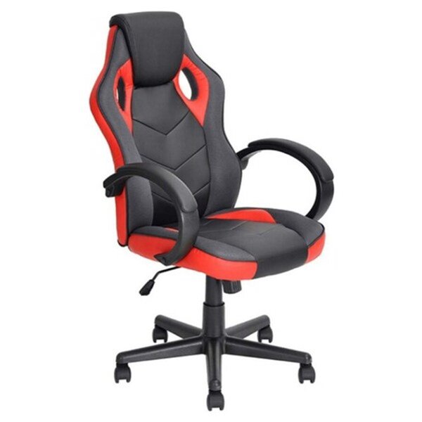 Fauteuil de jeux inclinable par Nicer Interior, noir et rouge