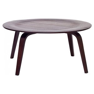 Nicer Interior Eames Mid-Century Round Coffee Table - 34-in x 16-in - Rosewood