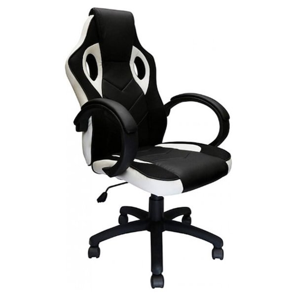 Fauteuil de jeux inclinable par Nicer Interior, noir et blanc