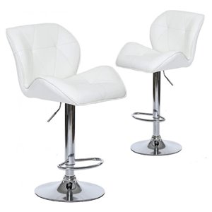 Tabouret de bar Tripatch par Nicer Interior, blanc, ens. de 2