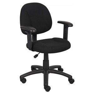 Nicer Interior Deluxe Computer Chair - Adjustable Arms - Black