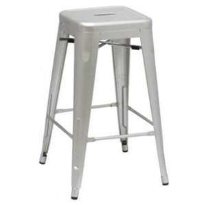 Nicer Interior Tolix Stackable Counter Stool  - Silver - Set of 2