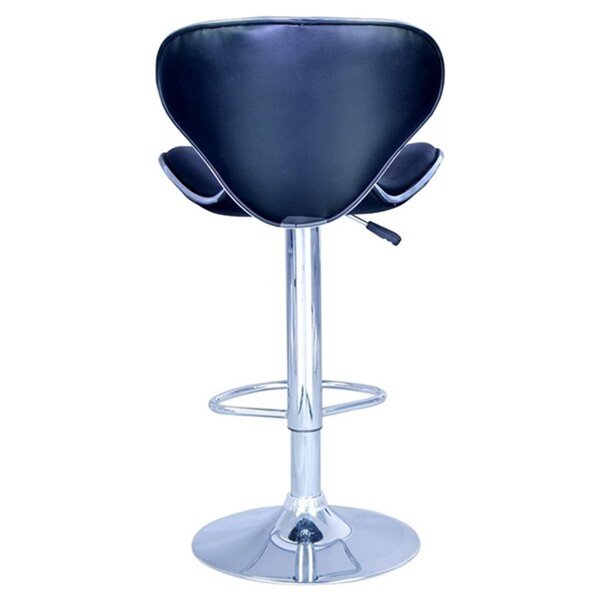 Nicer Interior Airlift Adjustable Swivel Stool  - Black Leather