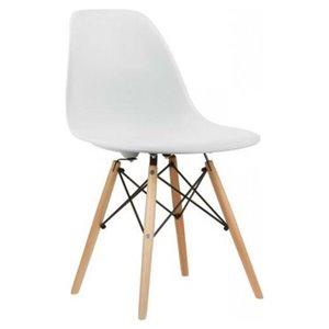 Nicer Interior Eiffel Dining Side Chair - White/Natural Wood - Set of 6