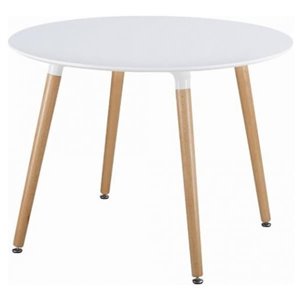 Nicer Interior Eames Round Dining Table - 40-in x 40-in - Natural/White