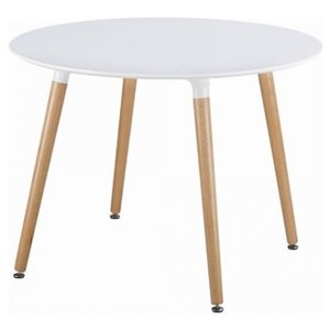 Table de salle à manger ronde Eames de Nicer Interior, 40 po x 40 po, naturel/blanc