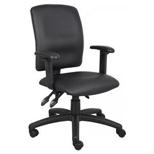 Nicer Interior Multi-Function Ergonomic Task Chair - Black Polyurethane