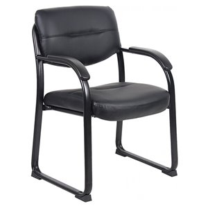 Nicer Interior Multi-Function Reception Chair - Black Leather