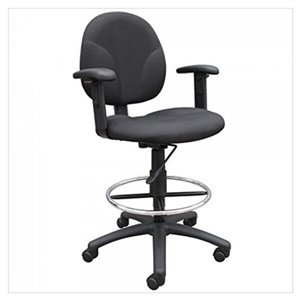 Nicer Interior Multi-Function Ergonomic Drafting Chair - Black Fabric