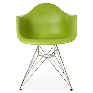 Nicer Interior Eiffel Dining Armchair - Green/Metal - Set of 4