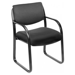Nicer Interior Multi-Function Guest Reception Chair - Black Vinyl Leather