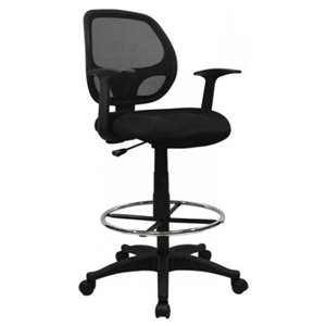Nicer Interior Computer Desk Drafting Chair with Foot Ring - Black