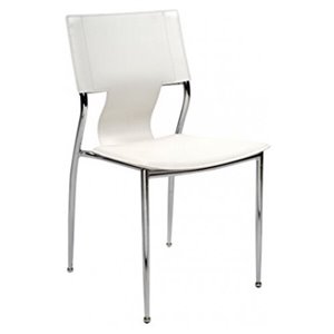 Nicer Interior  Dining Side Chair - White/Chrome - Set of 6
