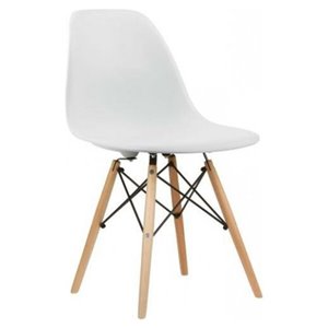 Nicer Interior Eiffel Dining Side Chair - White/Natural Wood - Set of 4