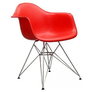 Fauteuil de salle à manger Eiffel de Nicer Interior, rouge/métal, ens. de 4