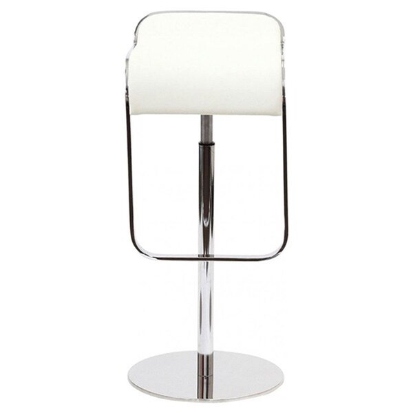 Nicer Interior Adjustable Swivel Stool  - White Leather