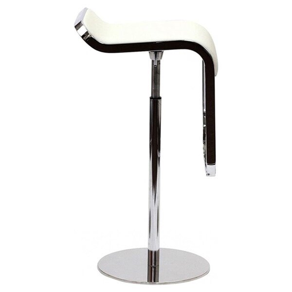 Nicer Interior Adjustable Swivel Stool  - White Leather