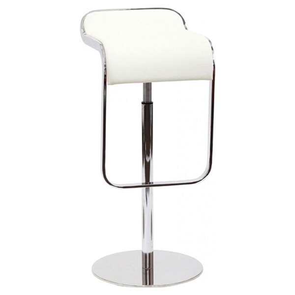 Nicer Interior Adjustable Swivel Stool  - White Leather