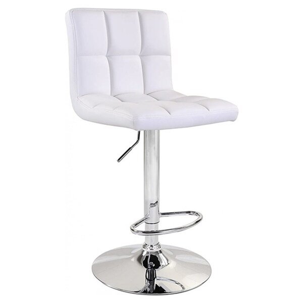 Nicer Interior Hexagrid Adjustable Swivel Bar Stool - White - Set of 2