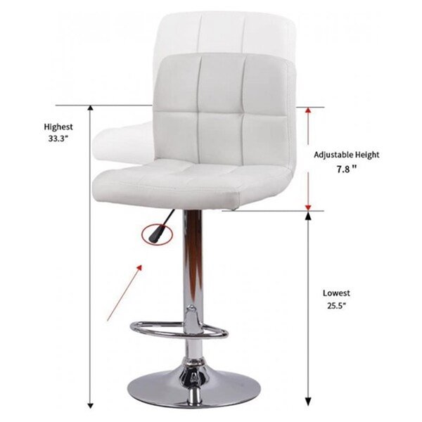 Nicer Interior Hexagrid Adjustable Swivel Bar Stool - White - Set of 2