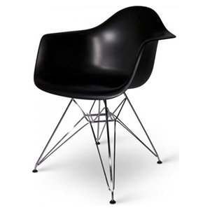 Fauteuil de salle à manger Eiffel de Nicer Interior, noir/métal, ens. de 4
