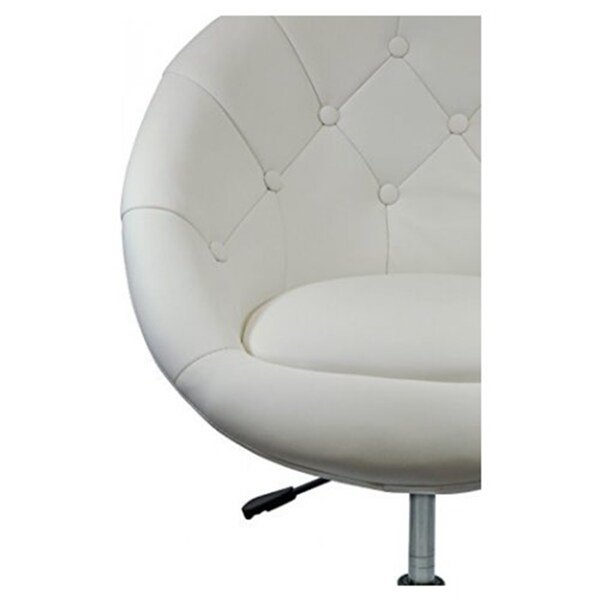 Nicer Interior Rounded Adjustable Swivel Stool  - White